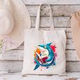 Kawaii Shark Reads Book Reading Library Book Bookworm Canvas Tote Bag