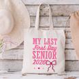 My Last First Day Senior 2026 Coquette Pink Bow Graduation Canvas Tote Bag