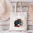 Life Is Better With Books Cats & Coffee Librarian Book Lover Canvas Tote Bag