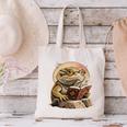 Nerdy Bearded Dragon Glasses Book Reading Canvas Tote Bag