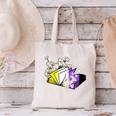 Non-Binary Book Lover Nonbinary Daisy LGBT Reading Pride Canvas Tote Bag