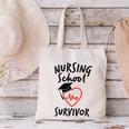 Nursing School Survivor Women Graduation RN Gift Shirt Canvas Tote Bag