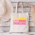 Peace Love Engineering Engineer School Graduation Retro Canvas Tote Bag