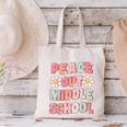 Peace Out Middle School Graduation Groovy Last Day Of School Canvas Tote Bag