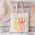 Peace Sign Love Groovy Vibes Costume Nostalgia 1980s Fashion Canvas Tote Bag