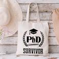 PHD Survivor T-Shirt Graduation Student Teacher For Men Women Kids Canvas Tote Bag