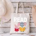 Pig Elephant Reading Cute Book Lover Bookworm Boys Girls Kid Canvas Tote Bag