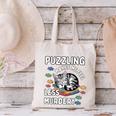 Puzzling Makes Me Feel Less Murdery Introvert Puzzle Cat Canvas Tote Bag