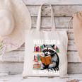Well Read & Slightly Feral Raccoon Book Lover Graphic Canvas Tote Bag