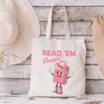 Read 'Em Western Cowgirl Retro Groovy Reading Books Canvas Tote Bag