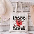 Read Your Heart Out Teacher Valentines Book Lover Canvas Tote Bag