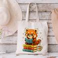 Reading Book Lover Red Panda Read Books Be Kind Stays Weird Canvas Tote Bag
