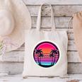Retro 80s Synthwave Sunset & Palm Trees Retro Nostalgia 80s Canvas Tote Bag