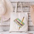 Retro Cassette And Pencil 80s 90s Nostalgia Music Lover Canvas Tote Bag