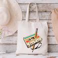 Retro Cassette Tape & Pencil Rewind Nostalgia Party 80s 90s Premium Canvas Tote Bag