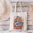 Retro Floral Red & Booked Library Reading 4th Of July Canvas Tote Bag Retro Floral Red & Booked Library Reading 4th Of July Canvas Tote Bag