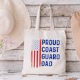Retro Proud Coast Guard Dad Graduation Dad Usa Flag Outfit Canvas Tote Bag