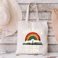 Retro Rainbow Take A Look It's In A Book Reading Canvas Tote Bag