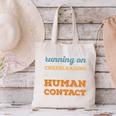 Running On Cheerleading Social Introvert Humor Vintage Canvas Tote Bag Running On Cheerleading Social Introvert Humor Vintage Canvas Tote Bag
