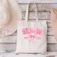 Senior 2026 Coquette Pink Bow Class Of 2026 Graduation Girls Canvas Tote Bag