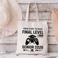 Senior 2026 Final Level Gamer Graduation 2026 Canvas Tote Bag