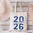 Senior 2026 Graduation Varsity Navy Blue On The Back Canvas Tote Bag