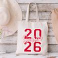 Senior 2026 Graduation Varsity Red Letters On The Back Canvas Tote Bag