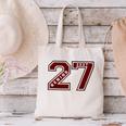 Senior 2027 Maroon Senior Class Of 27 Jersey Graduation Canvas Tote Bag