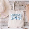 Senior 26 Graduation Class Of 2026 Bow Blue Toile Floral Canvas Tote Bag