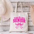 Senior Class Of 2026 Coquette Pink Bow Graduation 2026 Canvas Tote Bag