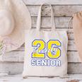 Senior Class 2026 Graduation Yellow Blue Letters Canvas Tote Bag