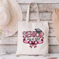 Senior Class Of 2027 Coquette Pink Bow Graduation 2027 Women Canvas Tote Bag