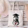 Siberian Husky Dog Graduation Cap Training School Graduate Men Women Kids Canvas Tote Bag