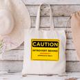 A Simple Yellow Warning Sign For Introvert Canvas Tote Bag A Simple Yellow Warning Sign For Introvert Canvas Tote Bag