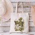 Skeleton Book Floral Skull Halloween Teacher Costume Canvas Tote Bag