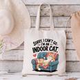 Sorry I Can’t Go I’m An Indoor Cat Couch Introvert Cat Canvas Tote Bag