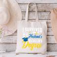 i Survived My Husbands Bachelors Degree Graduation Gifts Canvas Tote Bag