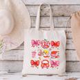Valentine Cupid Coquette Pink Bow Apple Books Teacher Canvas Tote Bag
