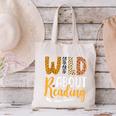 Wild About Reading Lover Bookworm Library Teacher Zoo Animal Canvas Tote Bag