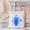Yk2 Grunge Earthy Blue Cat With Stars Tomboy 90s Nostalgia Canvas Tote Bag