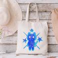 Yk2 Grunge Earthy Blue Cat With Stars Tomboy 90s Nostalgia Premium Tri-Blend Canvas Tote Bag