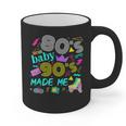 1980s 80's Baby 1990s 90's Made Me Birthday Nostalgia Vibes Graphic Print Coffee Mug