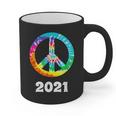 2021 Graduation Class Year Tie Dye Peace Sign Graduate Shirt Graphic Print Coffee Mug
