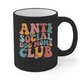 Anti Social Dog Moms Club Introvert Dog Mom Retro Men Women Graphic Print Coffee Mug