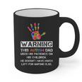 Autism Awareness Warning This Autism Dad T-Shirt Graphic Print Coffee Mug