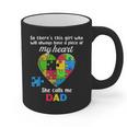 Autism Dad Of Autism Daughter Daddy Shirts Autistic Support Graphic Print Coffee Mug