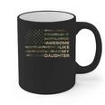 Awesome Like My Daughter Men Fathers Day American Flag Dad Graphic Print Coffee Mug