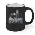Bald Eagle Dad Mom Three Eaglet Chicks Babies In The Nest Graphic Print Coffee Mug