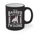 Barber s For Men Dad Hairstyling Humor Quote Small Graphic Print Coffee Mug