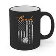 Baseball Coach Dad Like A Normal Dad Only Cooler USA Flag Graphic Print Coffee Mug